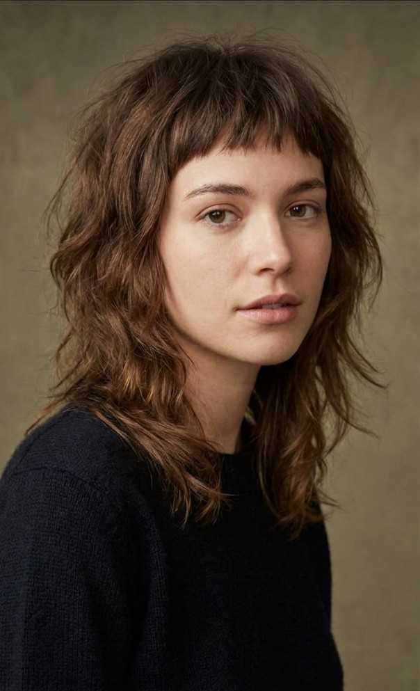 Wolf Cut mit Micro Bangs als Wolf Cut Inspiration 2026